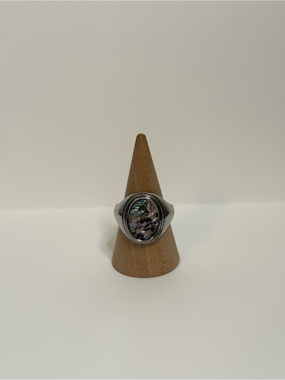 Silver Abalone Shell Ring | Size 7